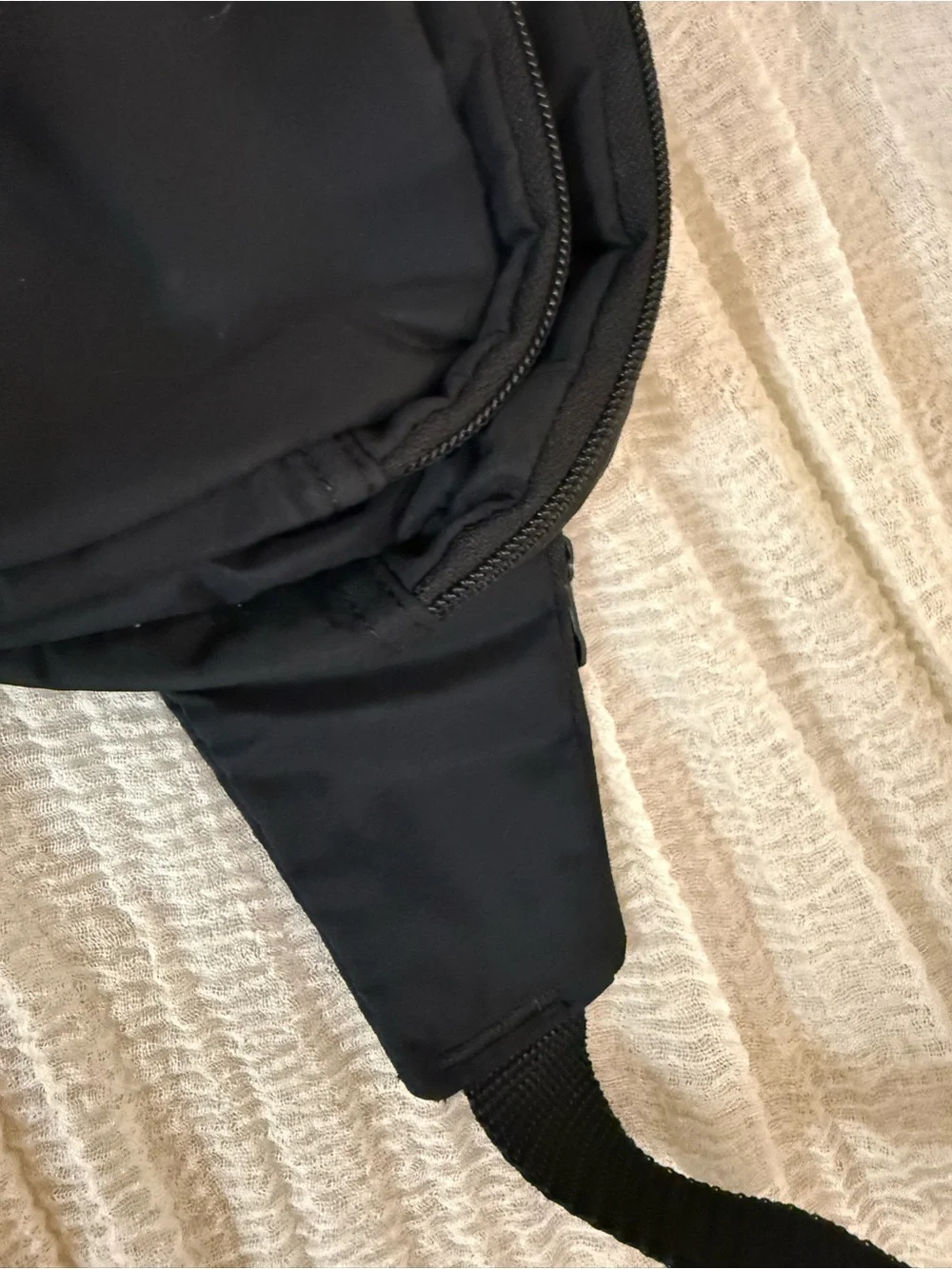 adidas Black Logo Waist Bag with Dual Zips